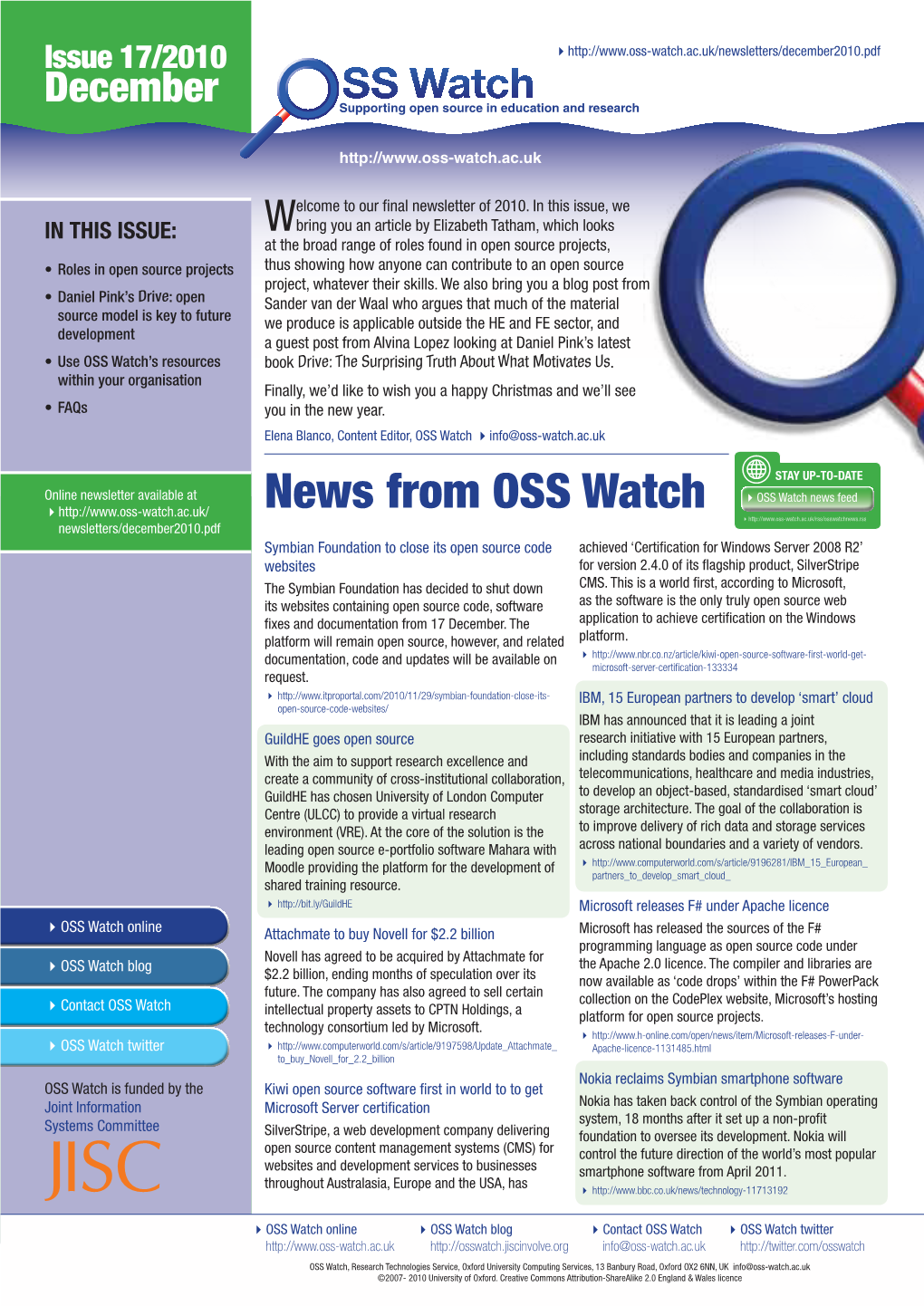 December 2010 Newsletter