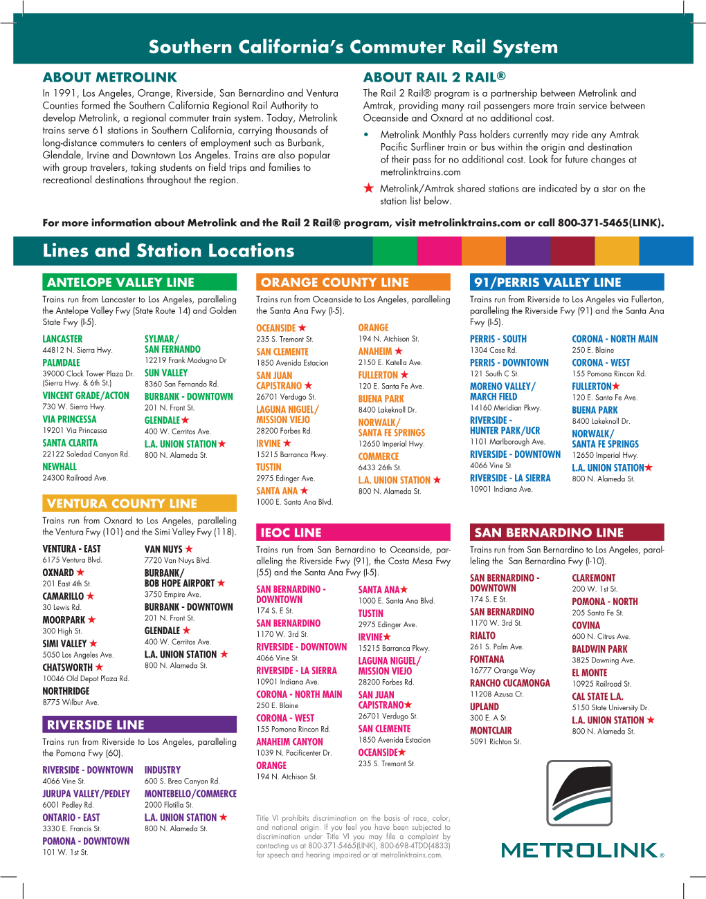 Southern California's Commuter Rail System Lines and Station Locations