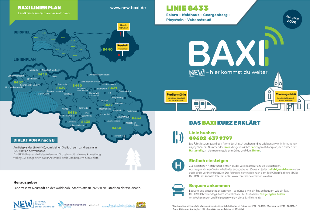 LINIE 8433 Landkreis Neustadt an Der Waldnaab Eslarn – Waidhaus – Georgenberg – Ausgabe Pleystein – Vohenstrauß 2020 Bach Landkreis Neustadt an Der Waldnaab