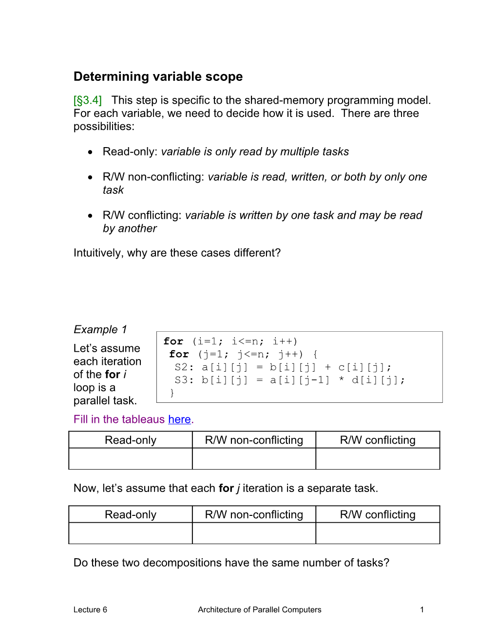 Determining Variable Scope