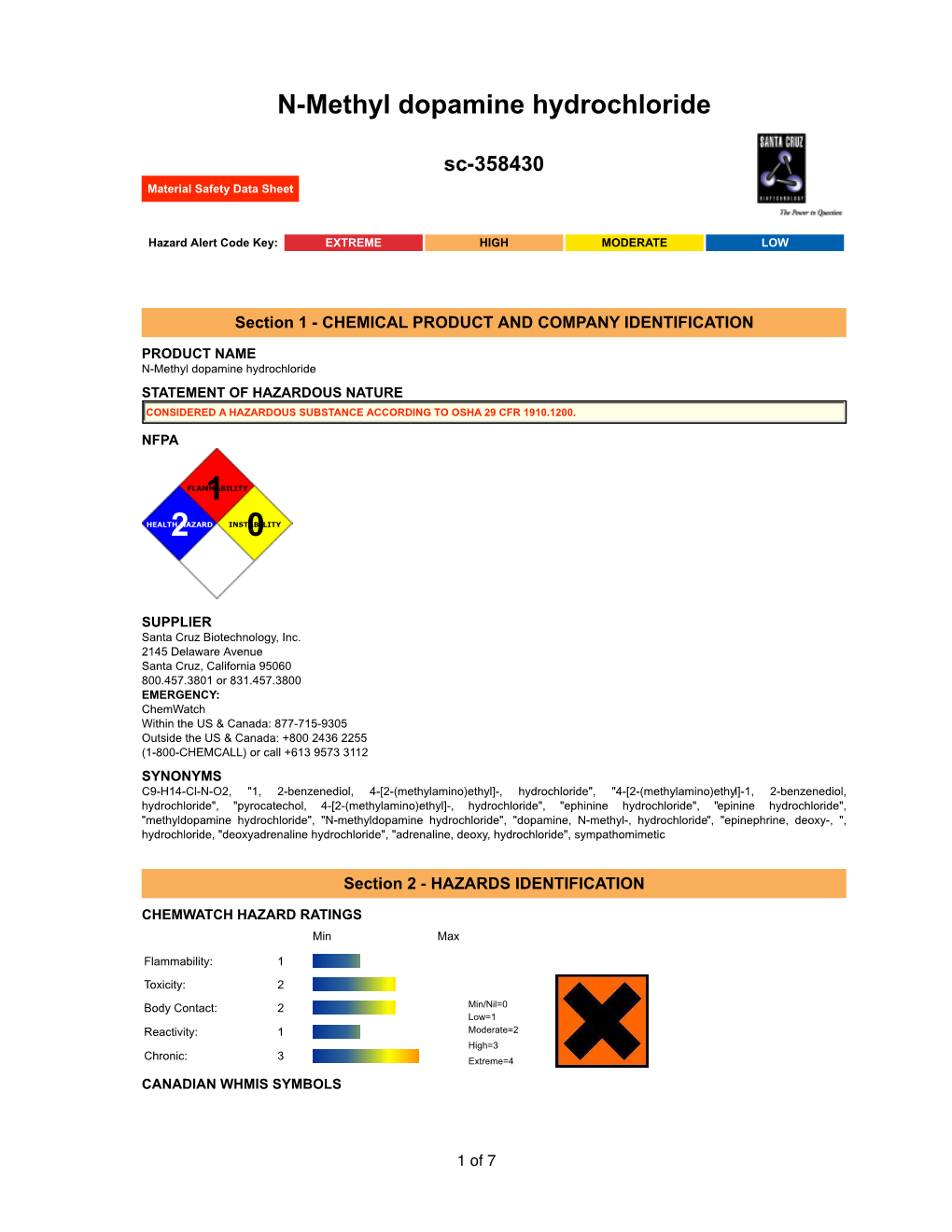 N-Methyl Dopamine Hydrochloride