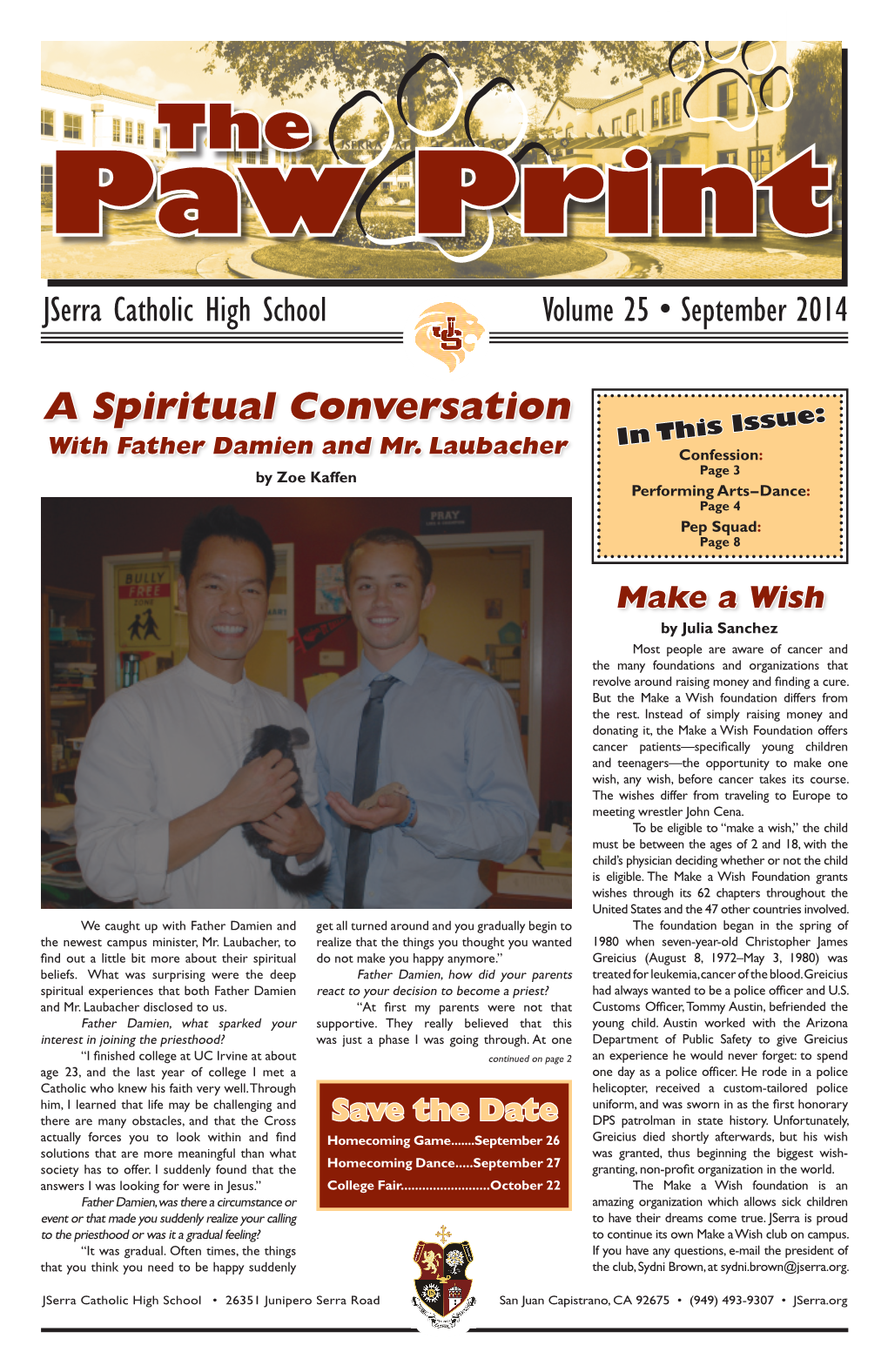 A Spiritual Conversation in This Issue: with Father Damien and Mr