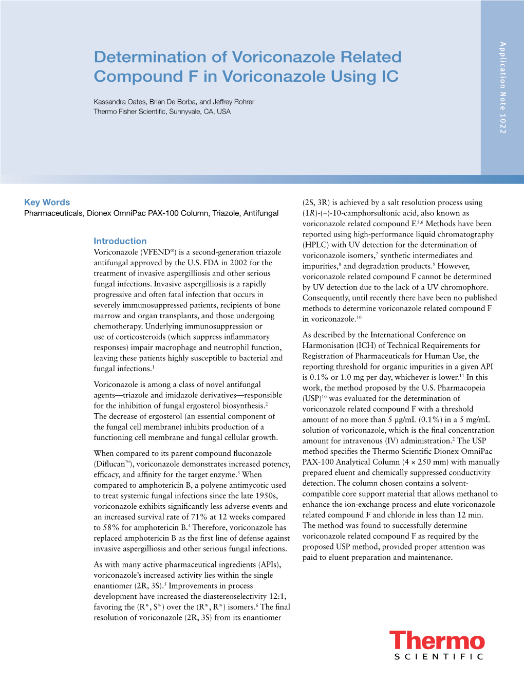 Determination of Voriconazole Related Compound F in Voriconazole Using IC