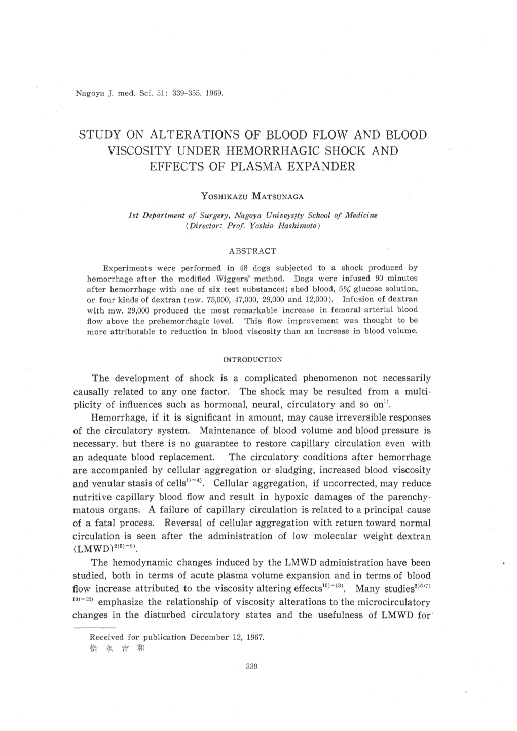 Study on Alterations of Blood Flow and Blood Viscosity Under Hemorrhagic Shock and Effects of Plasma Expander