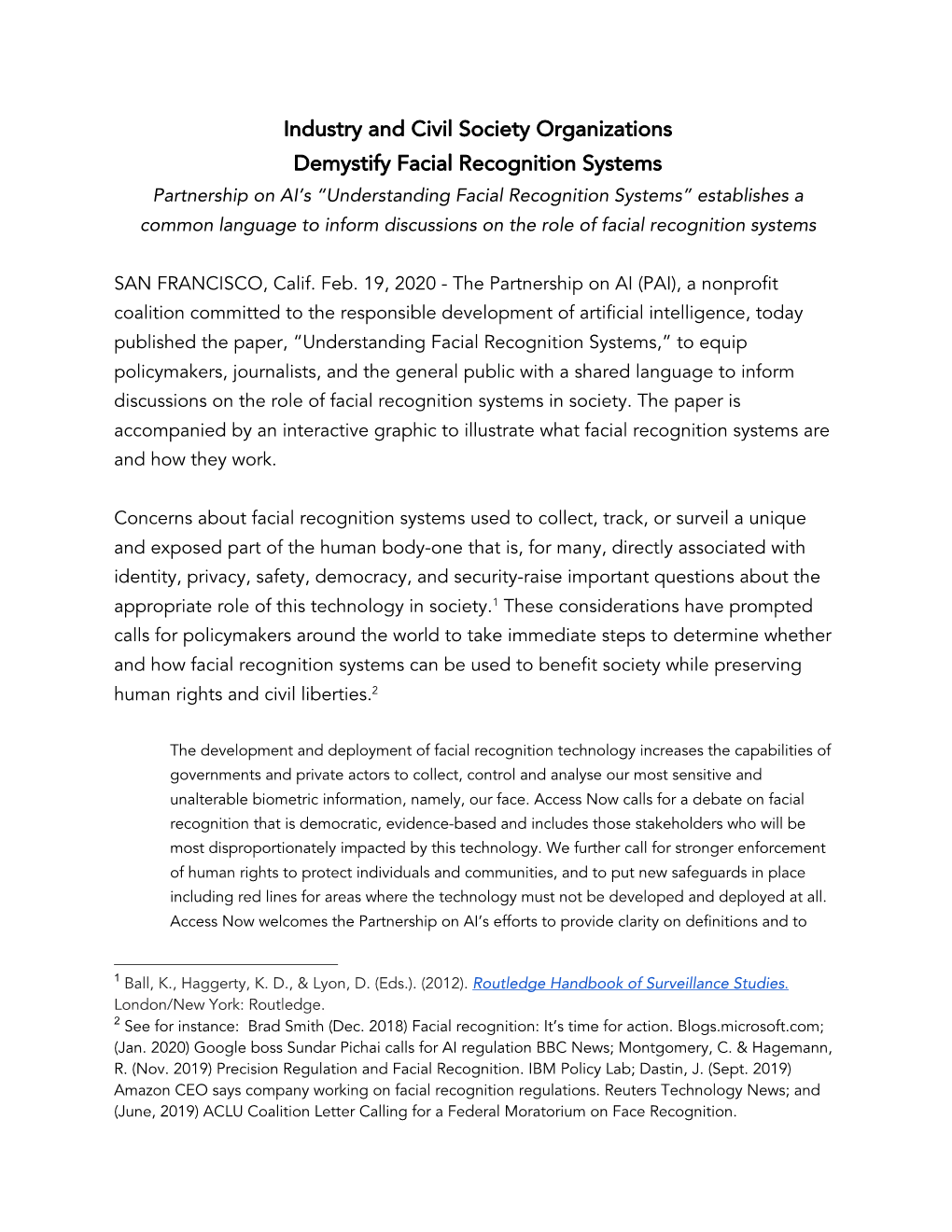 Industry and Civil Society Organizations Demystify Facial