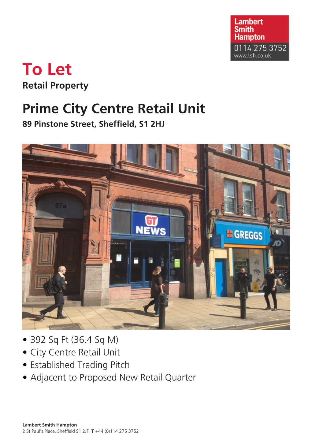 To Let,89 Pinstone Street, Sheffield, S1