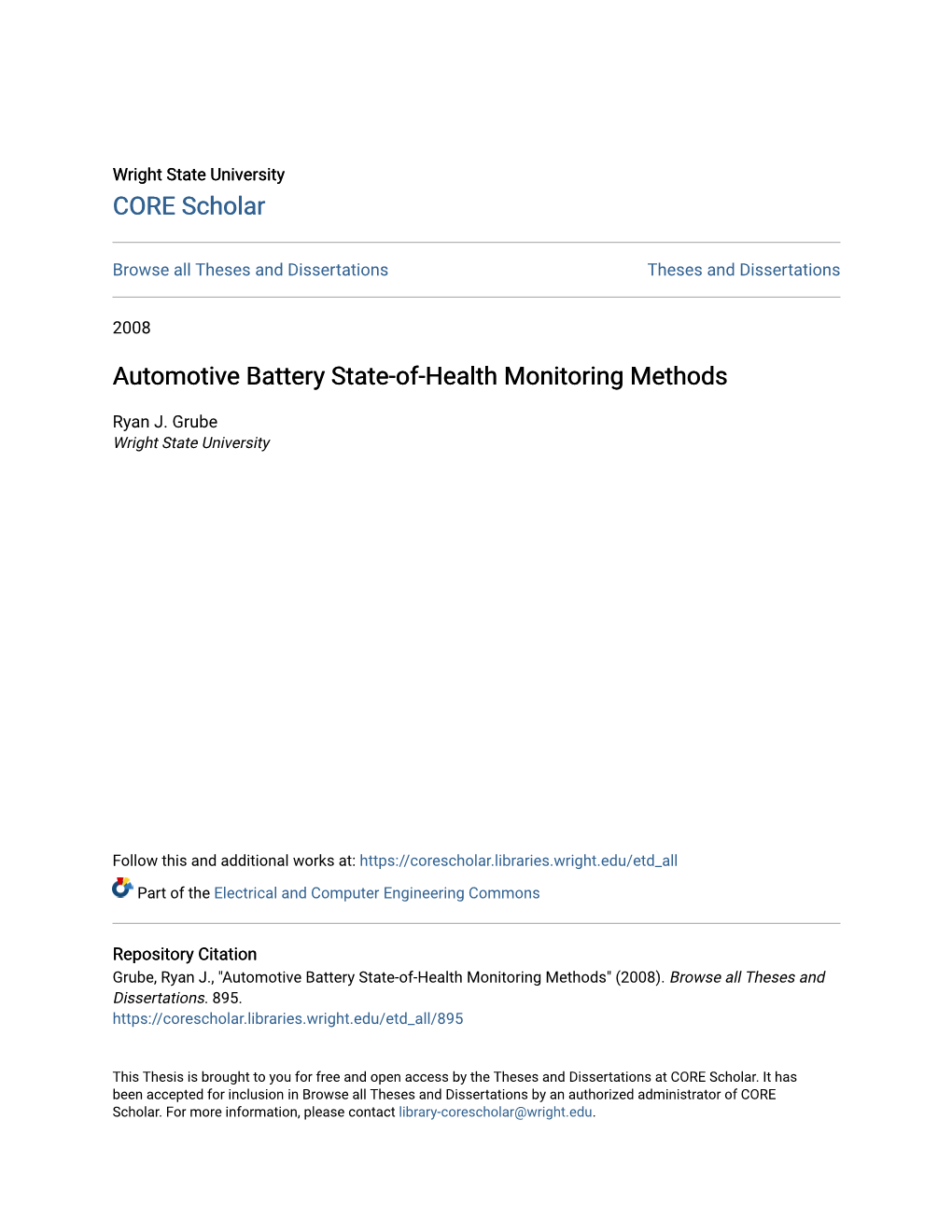 Automotive Battery State-Of-Health Monitoring Methods