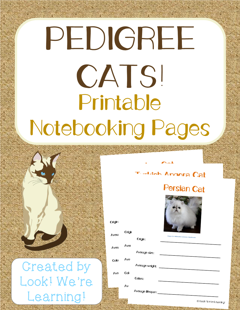 Pedigree Cats Notebooking Pages