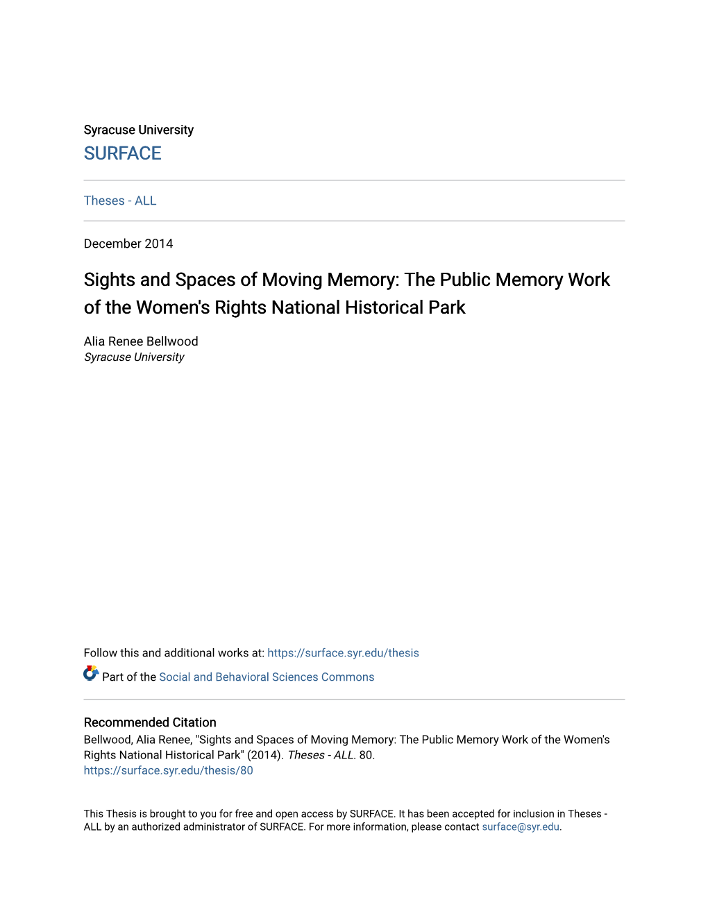 The Public Memory Work of the Women's Rights National Historical Park