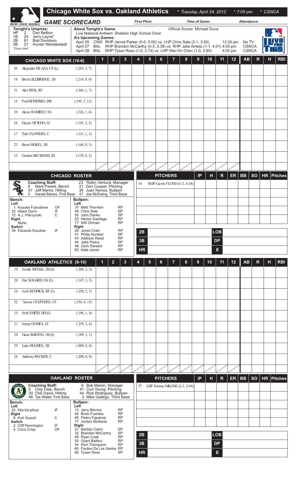 04-24-2012 Lineup.Indd