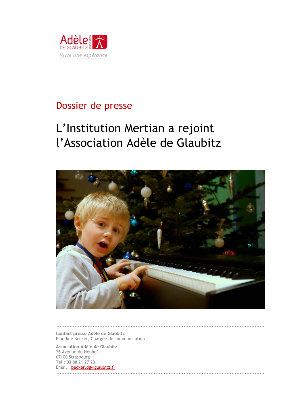 L'institution Mertian a Rejoint L'association Adèle De Glaubitz