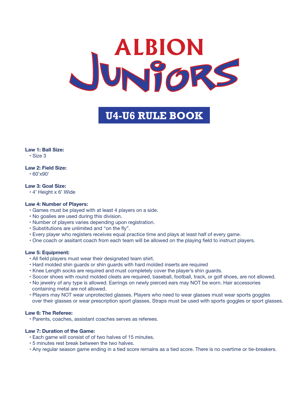 U4-U6 Rule Book