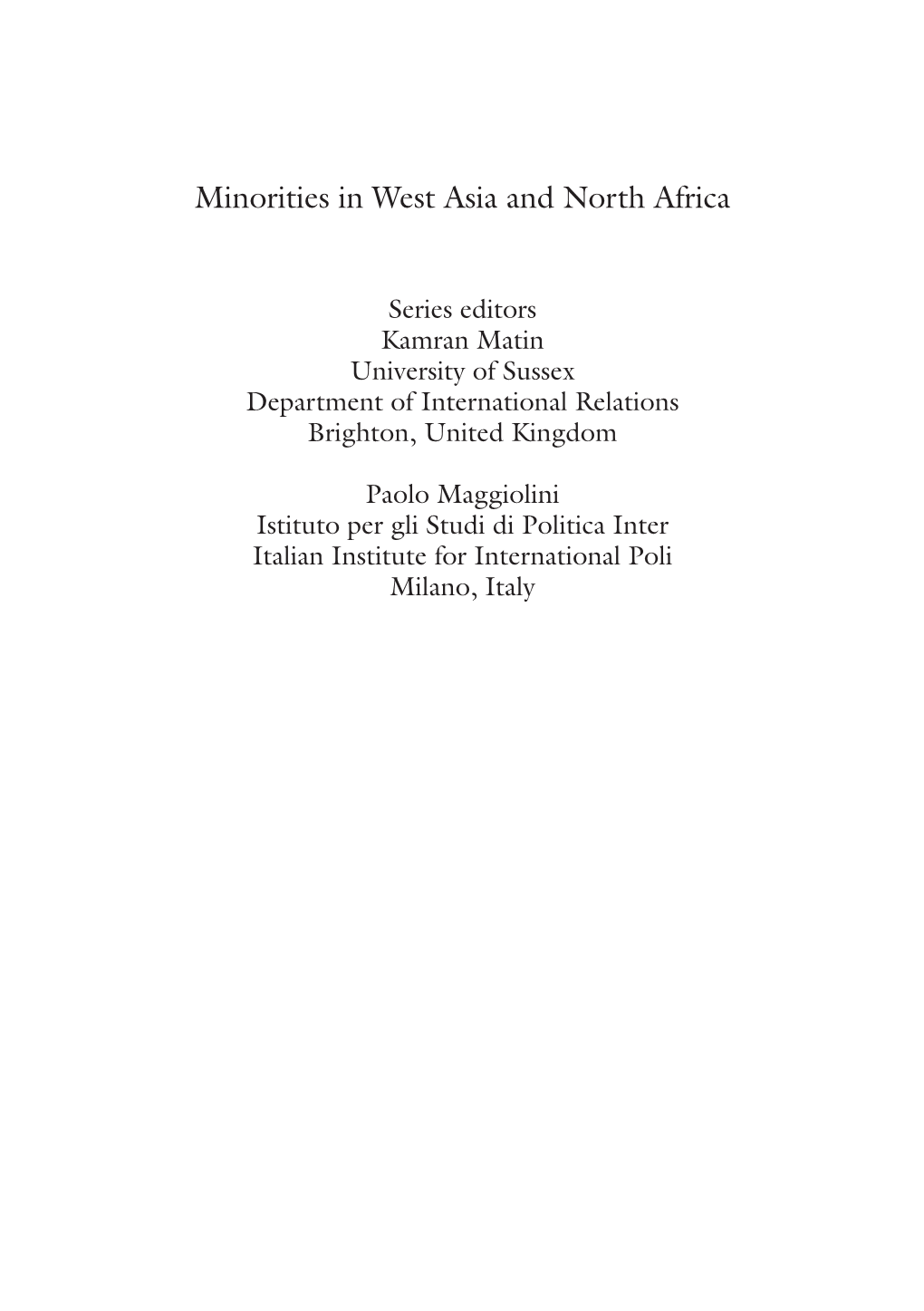 Minorities in West Asia and North Africa