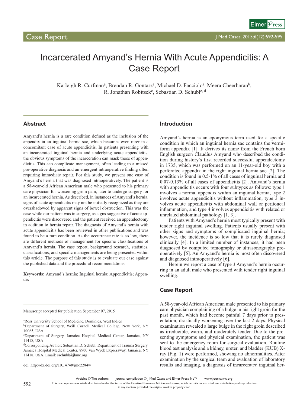 Incarcerated Amyand's Hernia with Acute