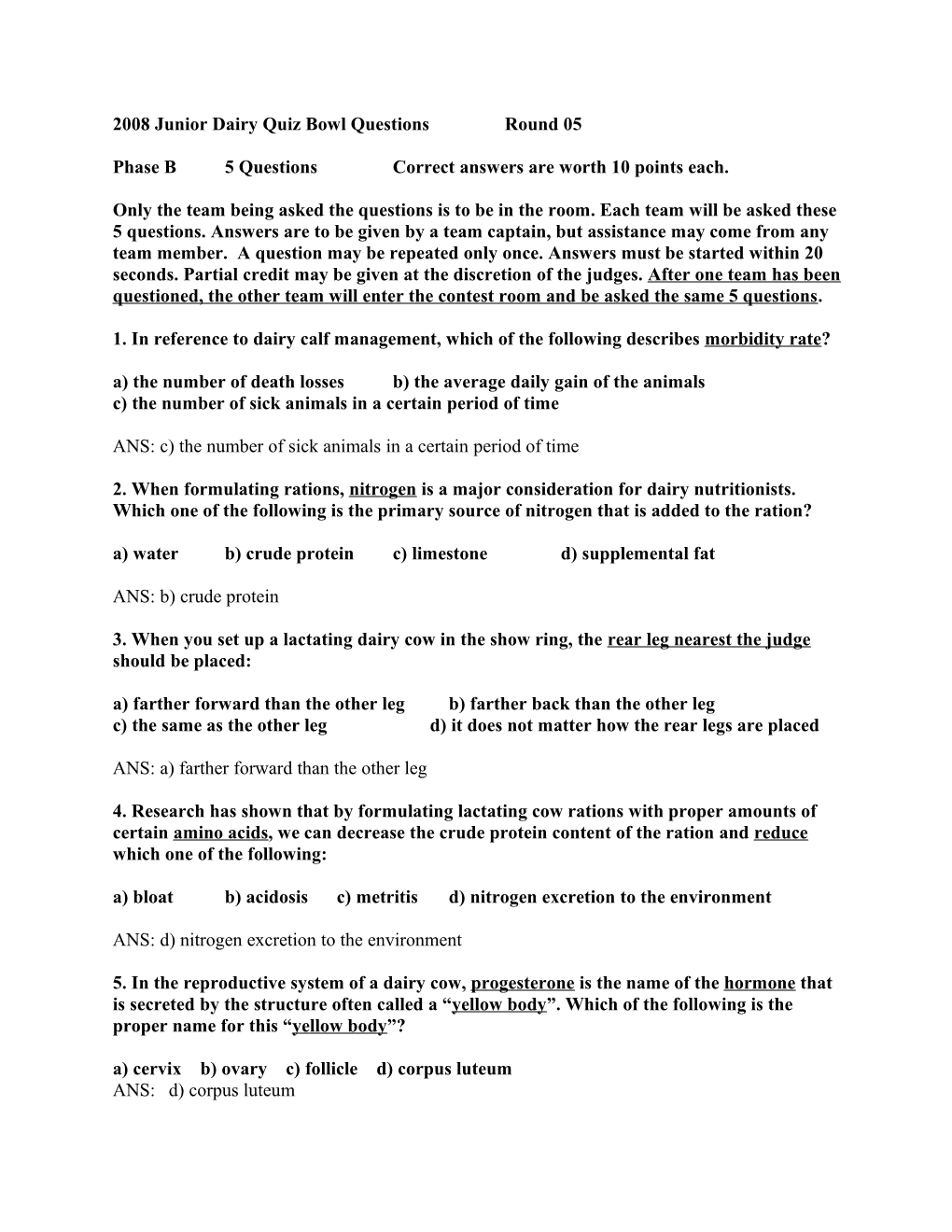 2005 Junior Dairy Quiz Bowl Questions s6