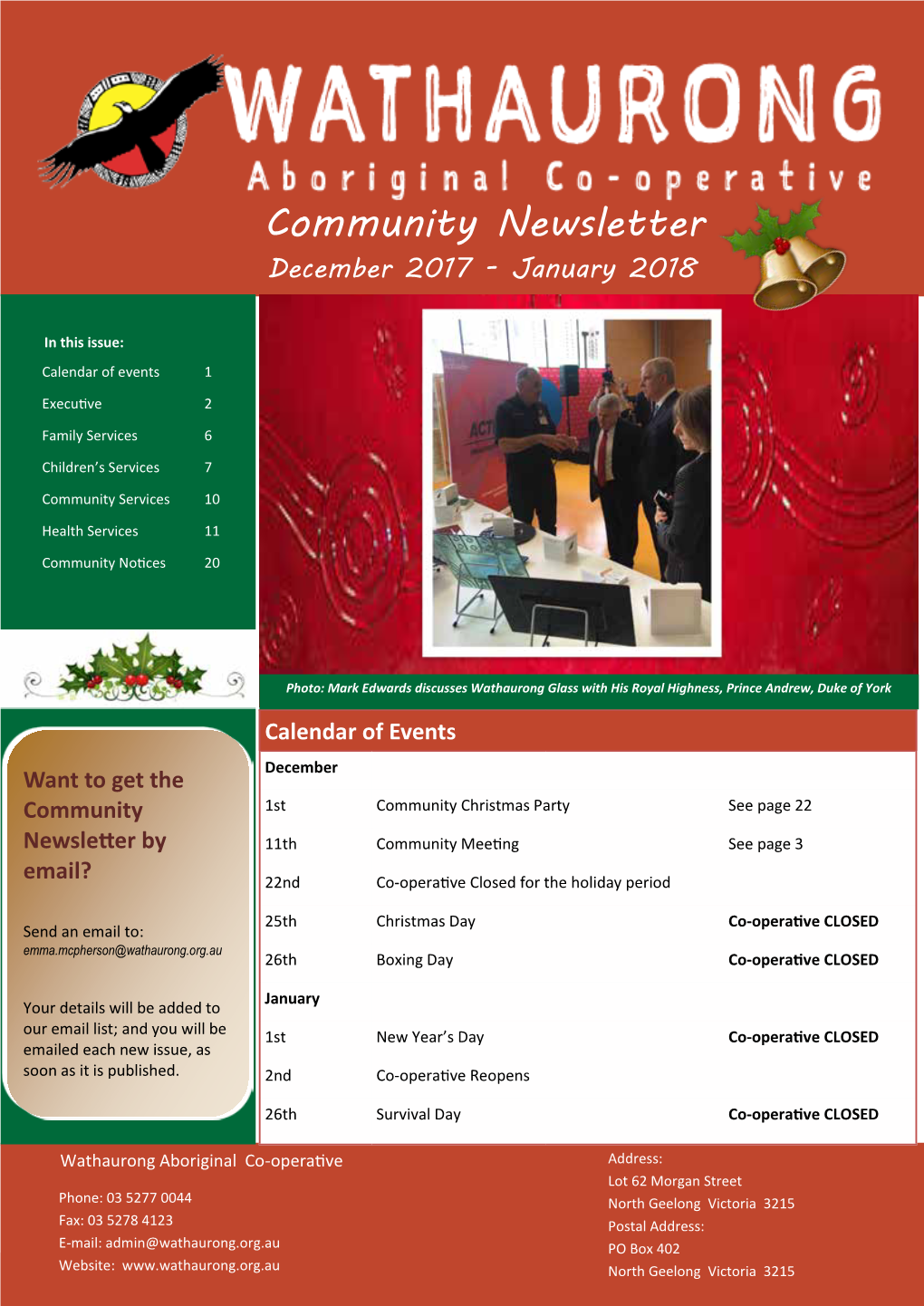 Community Newsletter December 2017 - January 2018