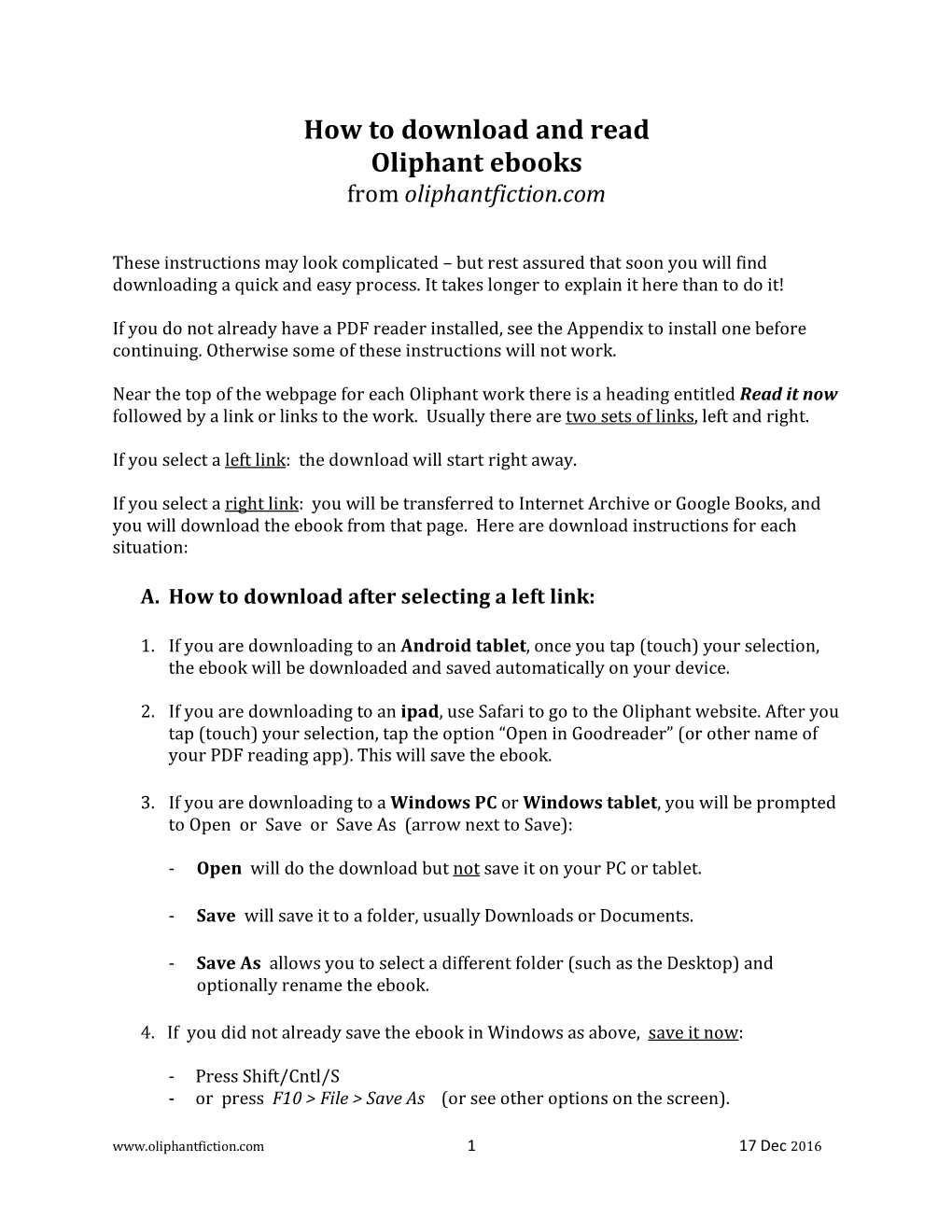 How to Download and Read Oliphant Ebooks from Oliphantfiction.Com