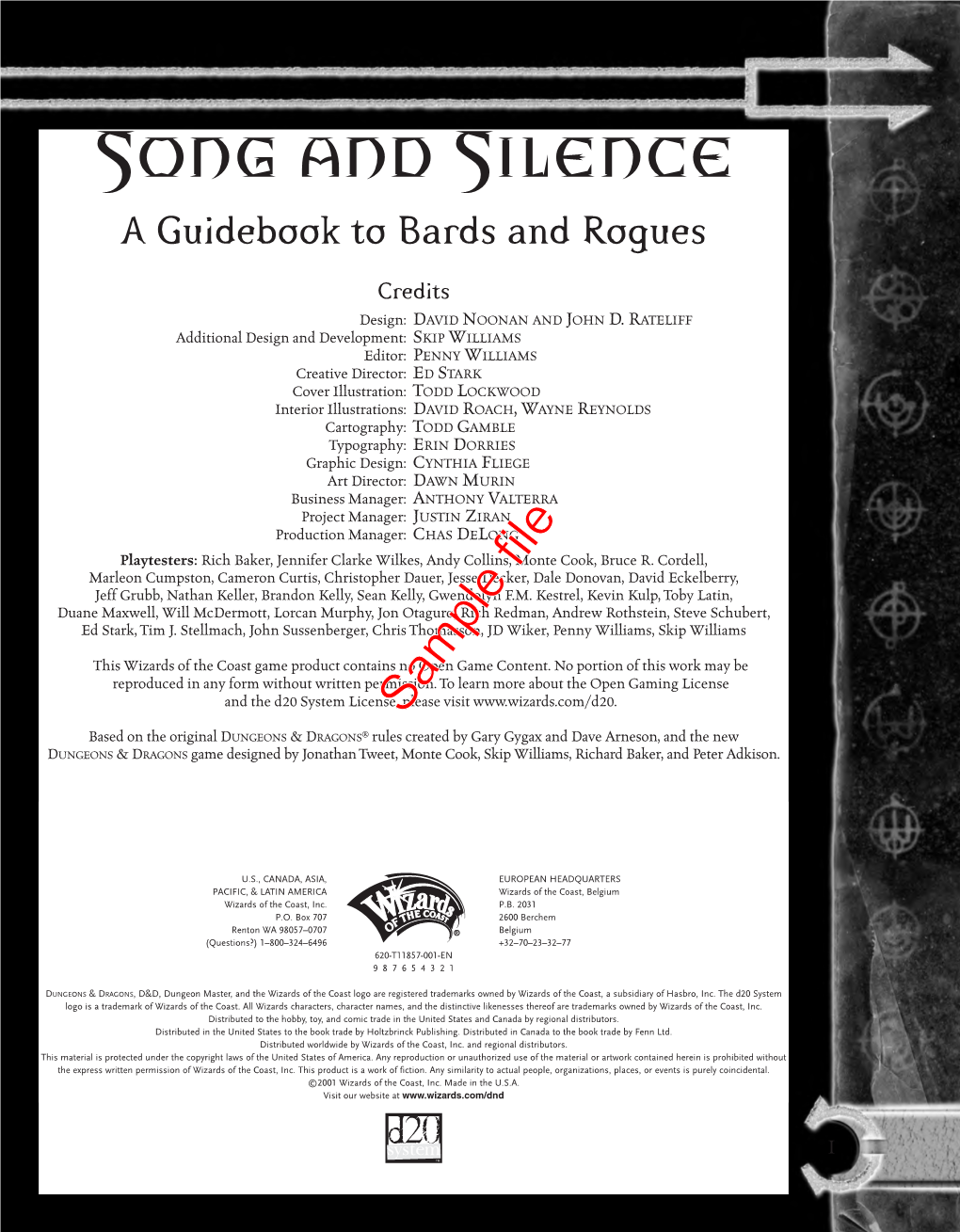 Song and Silence a Guidebook to Bards and Rogues