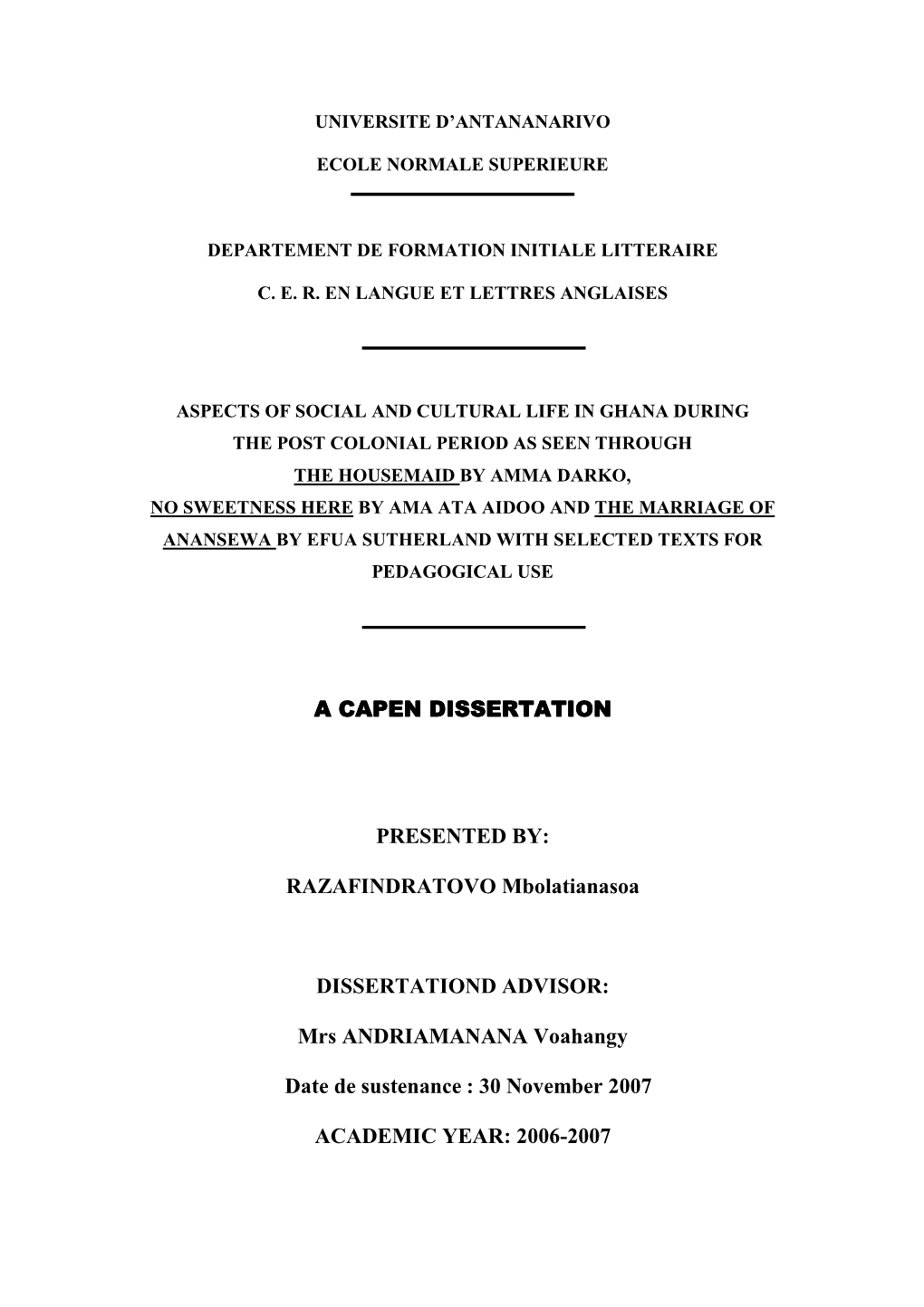 Capen Dissertation E.N.S