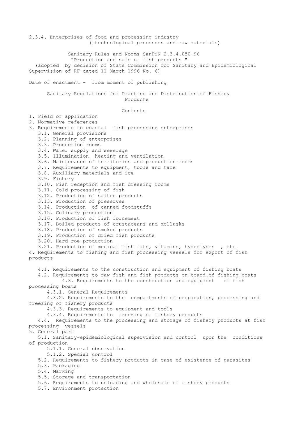 Sanitary Rules and Norms Sanpin