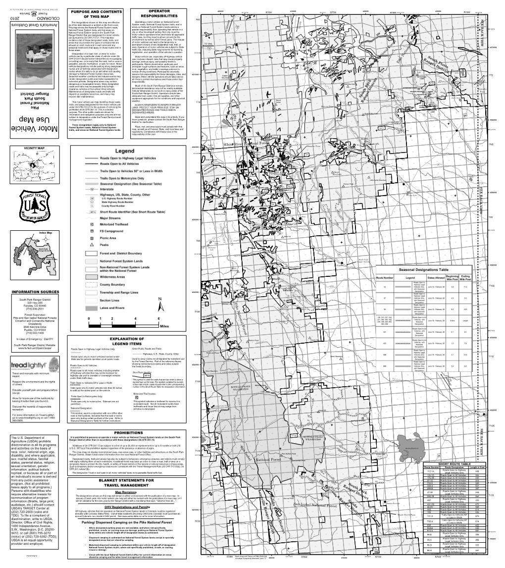 South Park Ranger District MVUM