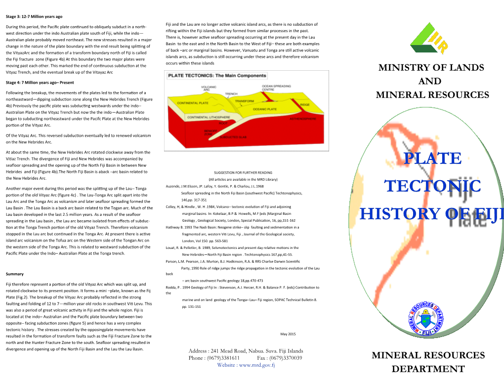 Plate Tectonic History of Fiji