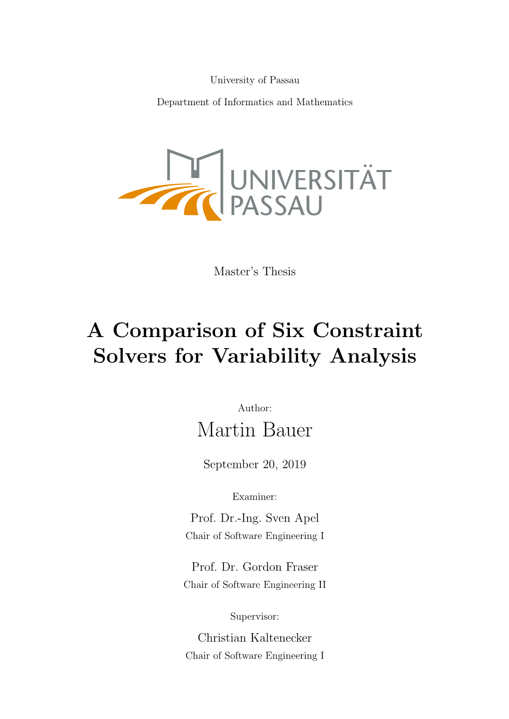 A Comparison of Six Constraint Solvers for Variability Analysis