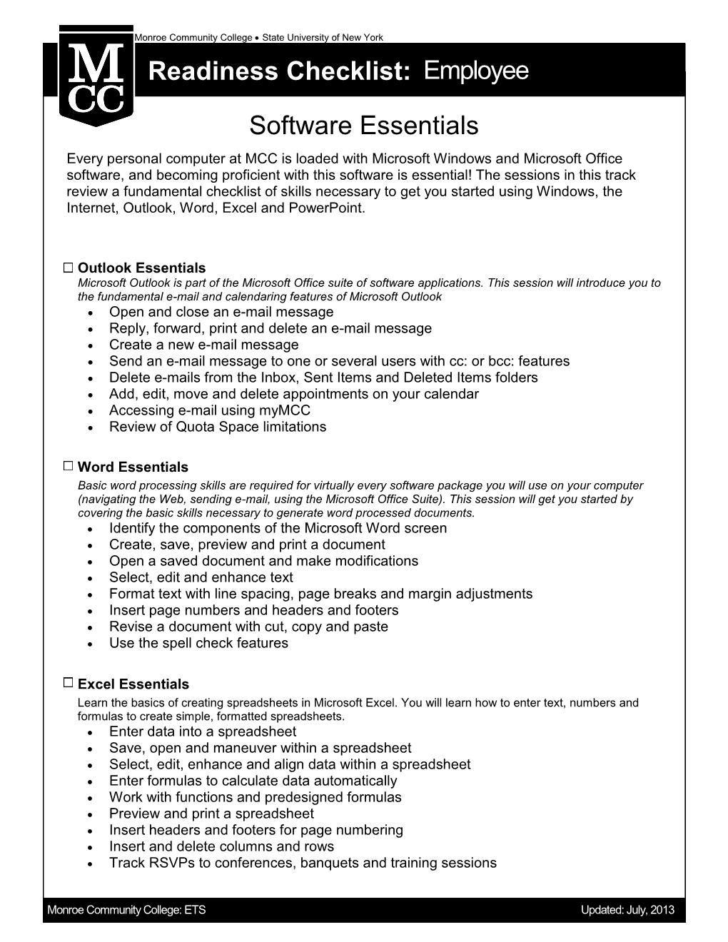 Readiness Checklist: Employee Software Essentials