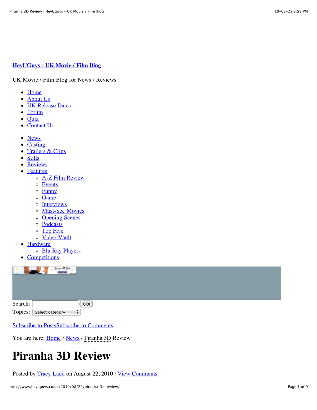 Piranha 3D Review : Heyuguys – UK Movie / Film Blog 10-08-25 3:58 PM