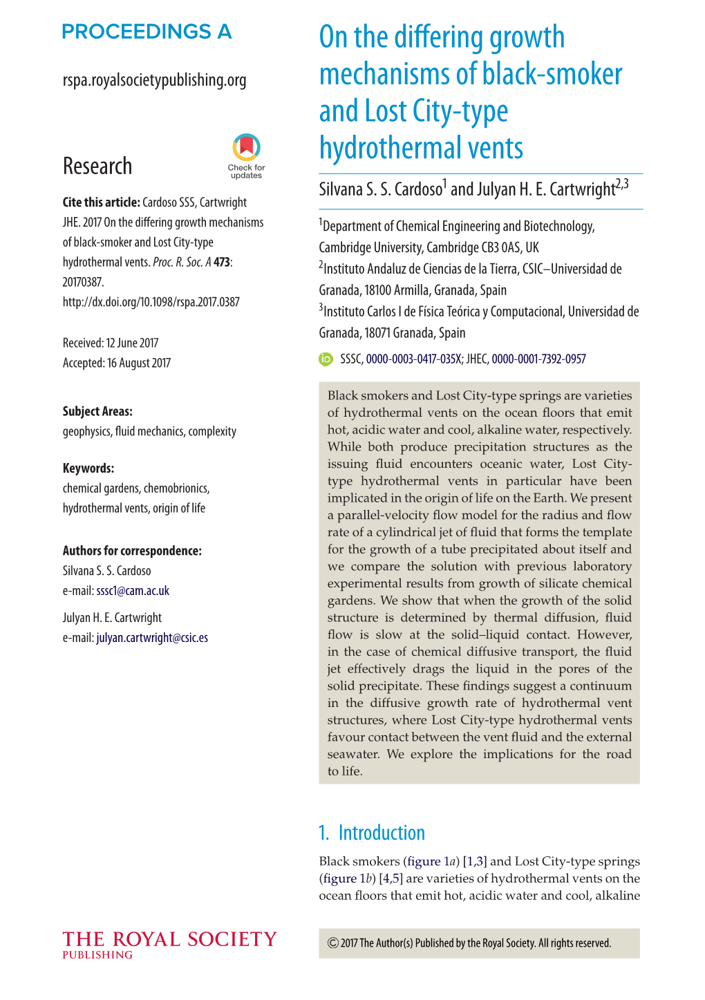 On the Differing Growth Mechanisms of Black-Smoker and Lost City-Type