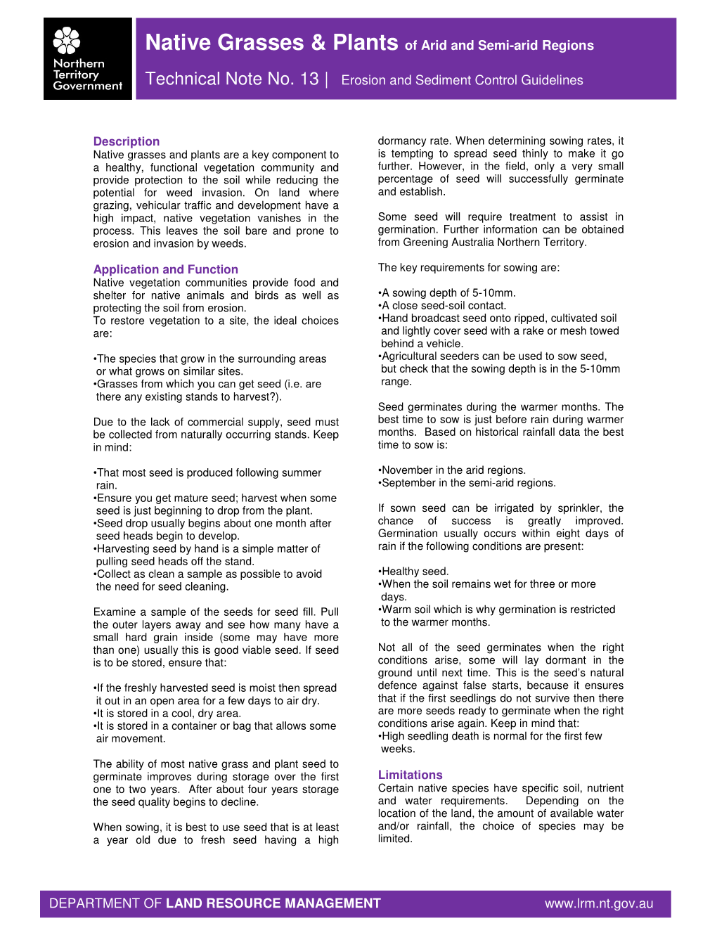 Native Grasses & Plants of Arid and Semi-Arid Regions