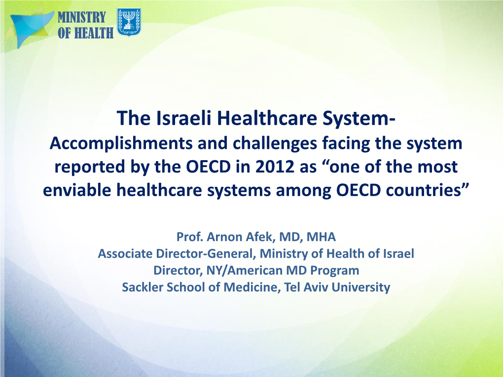 The Israeli Healthcare System