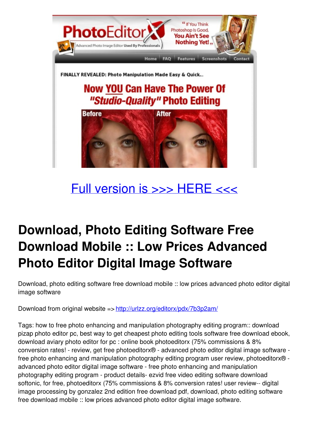 Download, Photo Editing Software Free Download Mobile :: Low Prices Advanced Photo Editor Digital Image Software