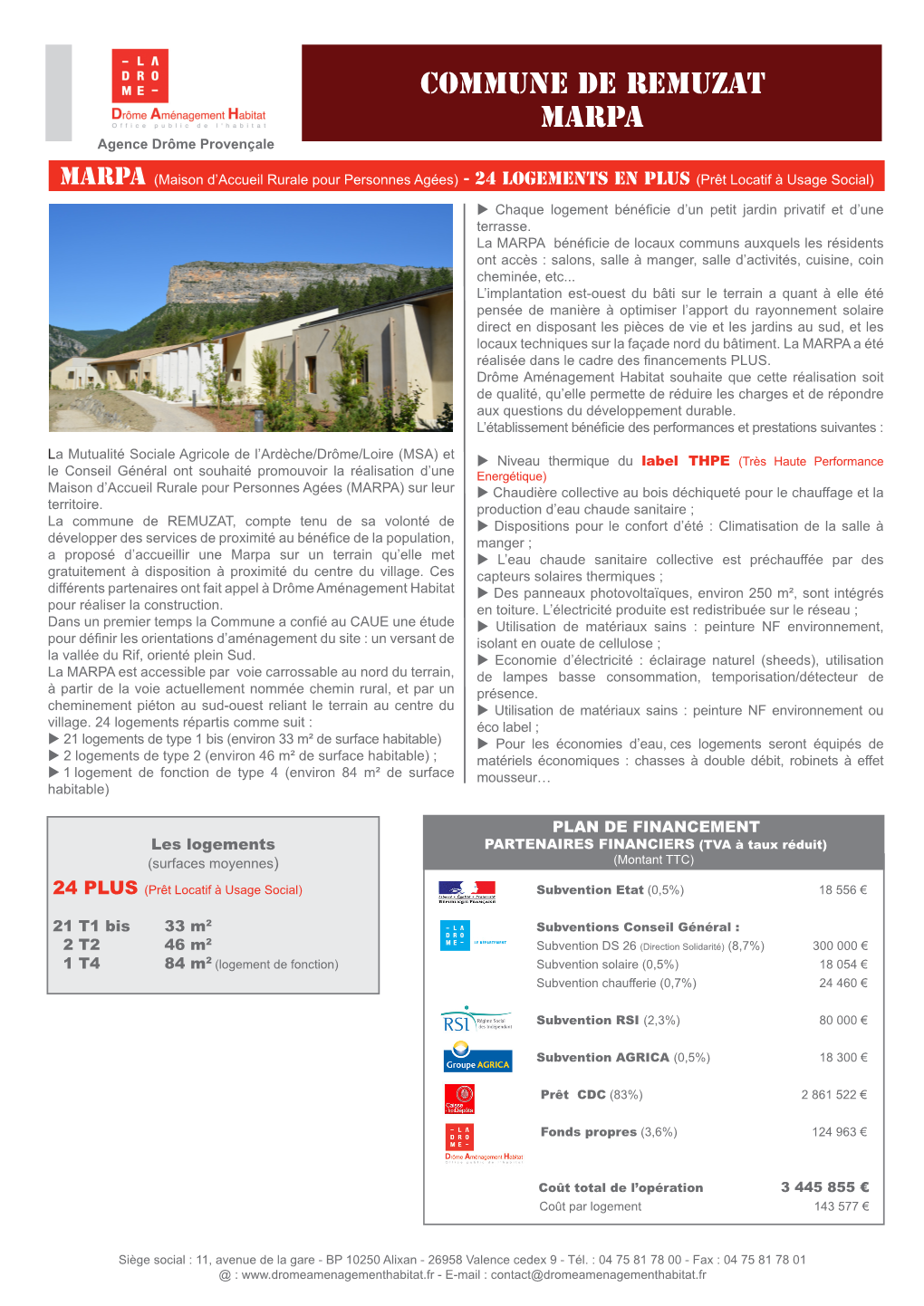 Commune De REMUZAT MARPA Agence Drôme Provençale