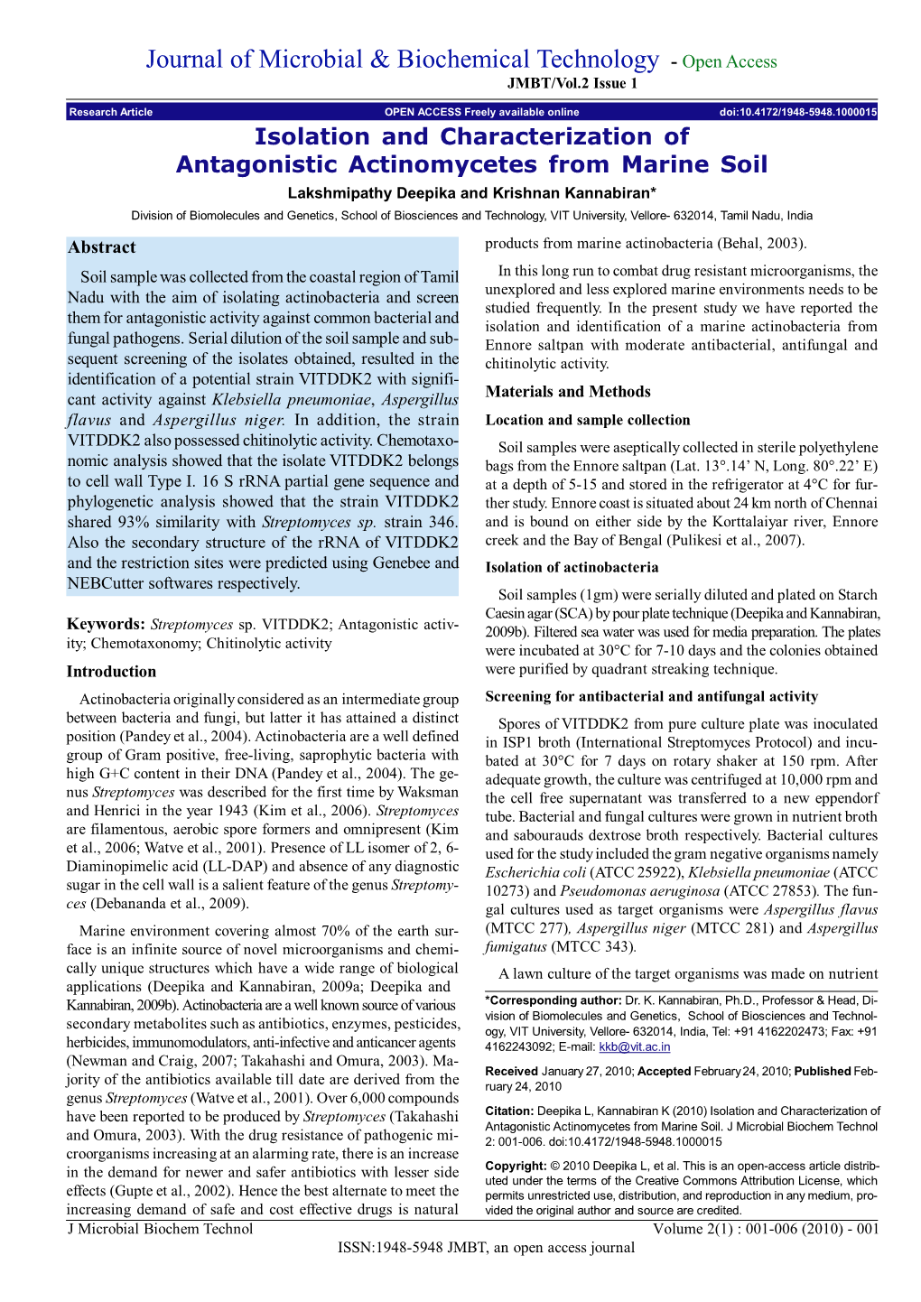 Isolation and Characterization of Antagonistic Actinomycetes From