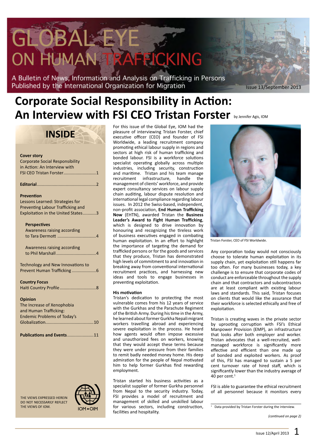 An Interview with FSI CEO Tristan Forster