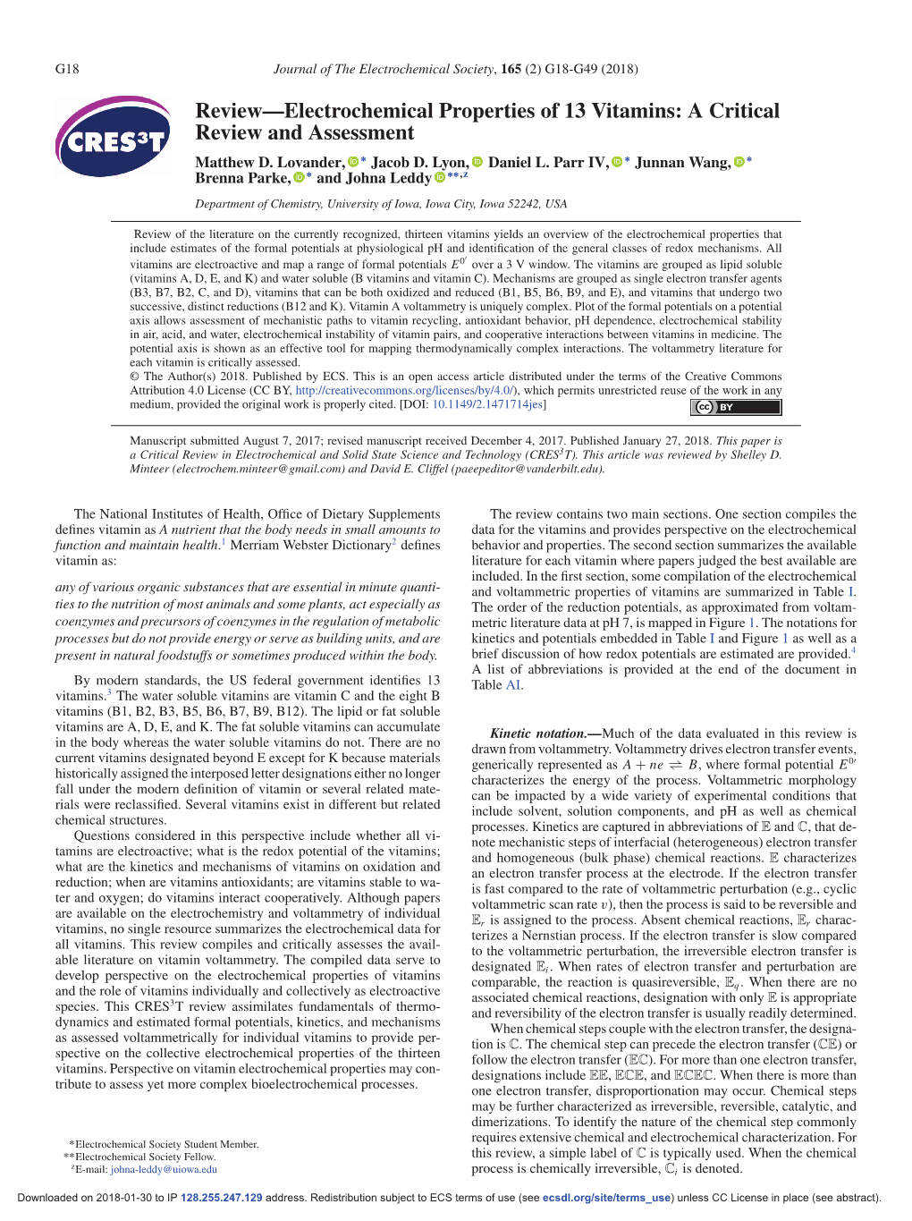 Review—Electrochemical Properties of 13 Vitamins: a Critical Review and Assessment Matthew D