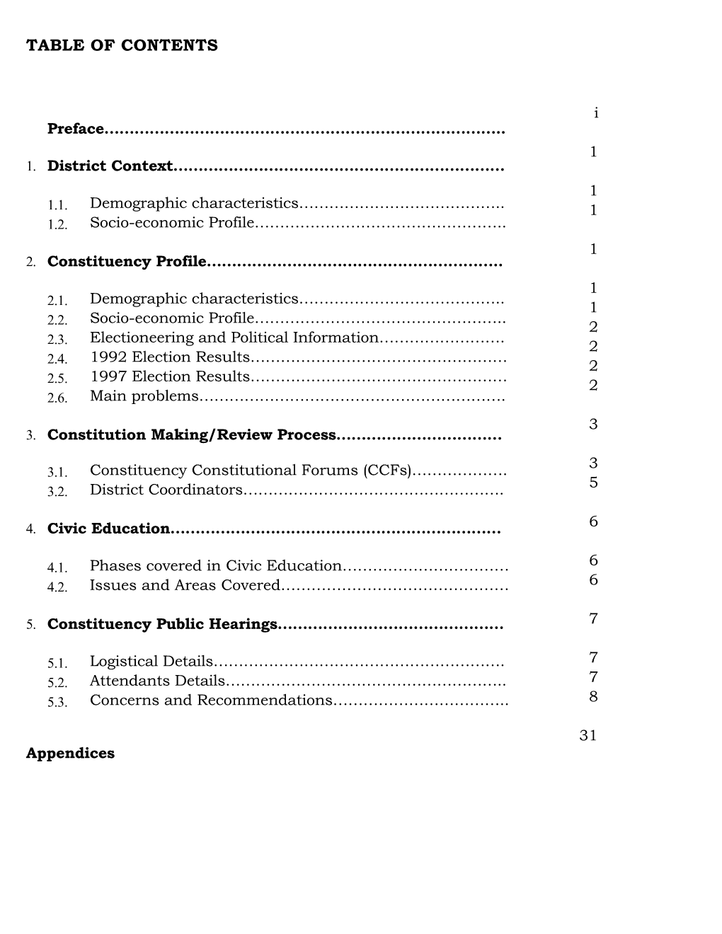 Table of Contents