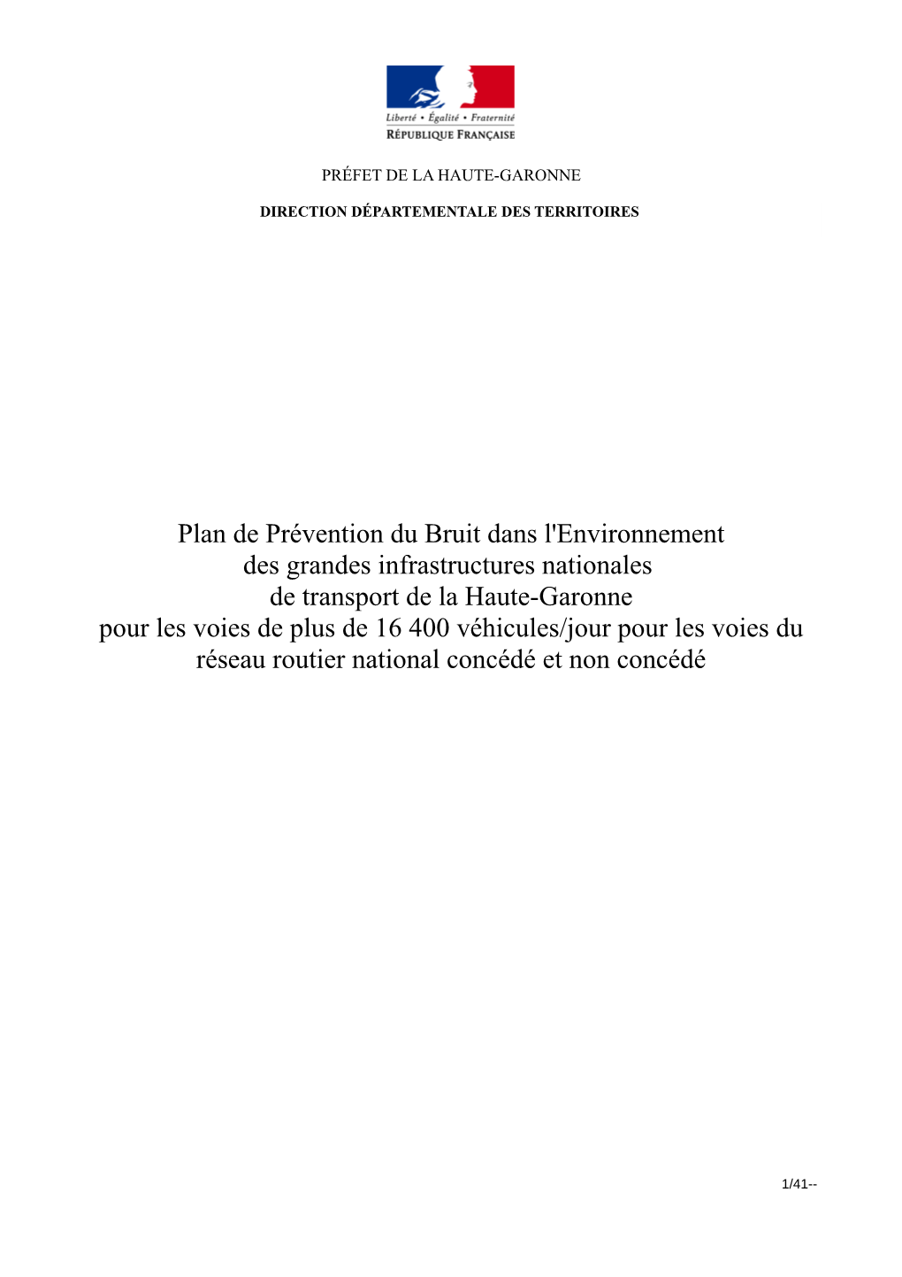 Plan De Prévention Du Bruit Dans L'environnement Des Grandes