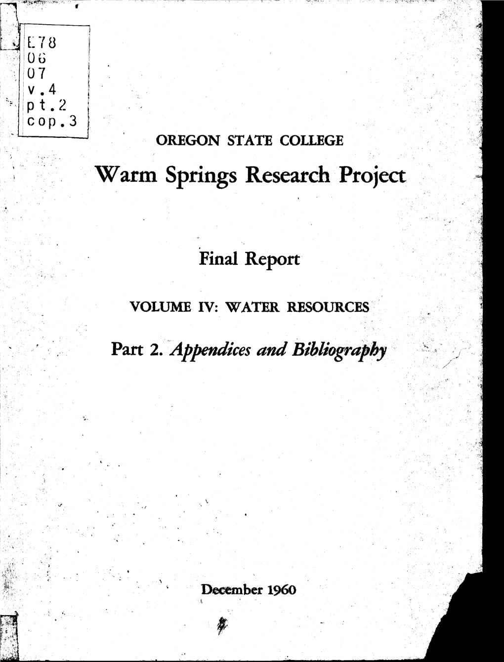 Warm Springs Research Project