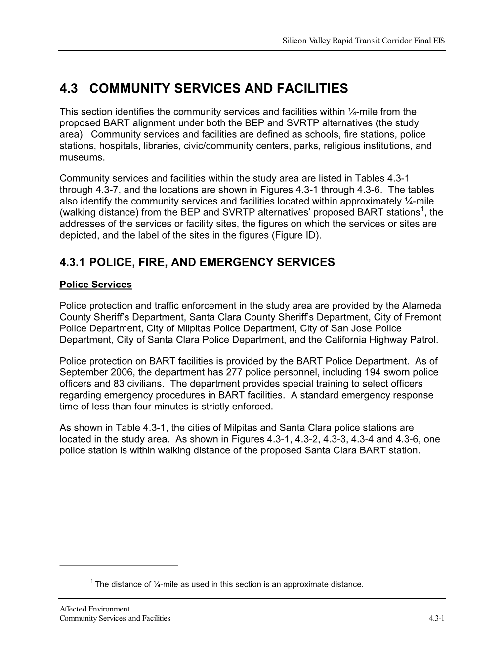 4.3 Community Services and Facilities