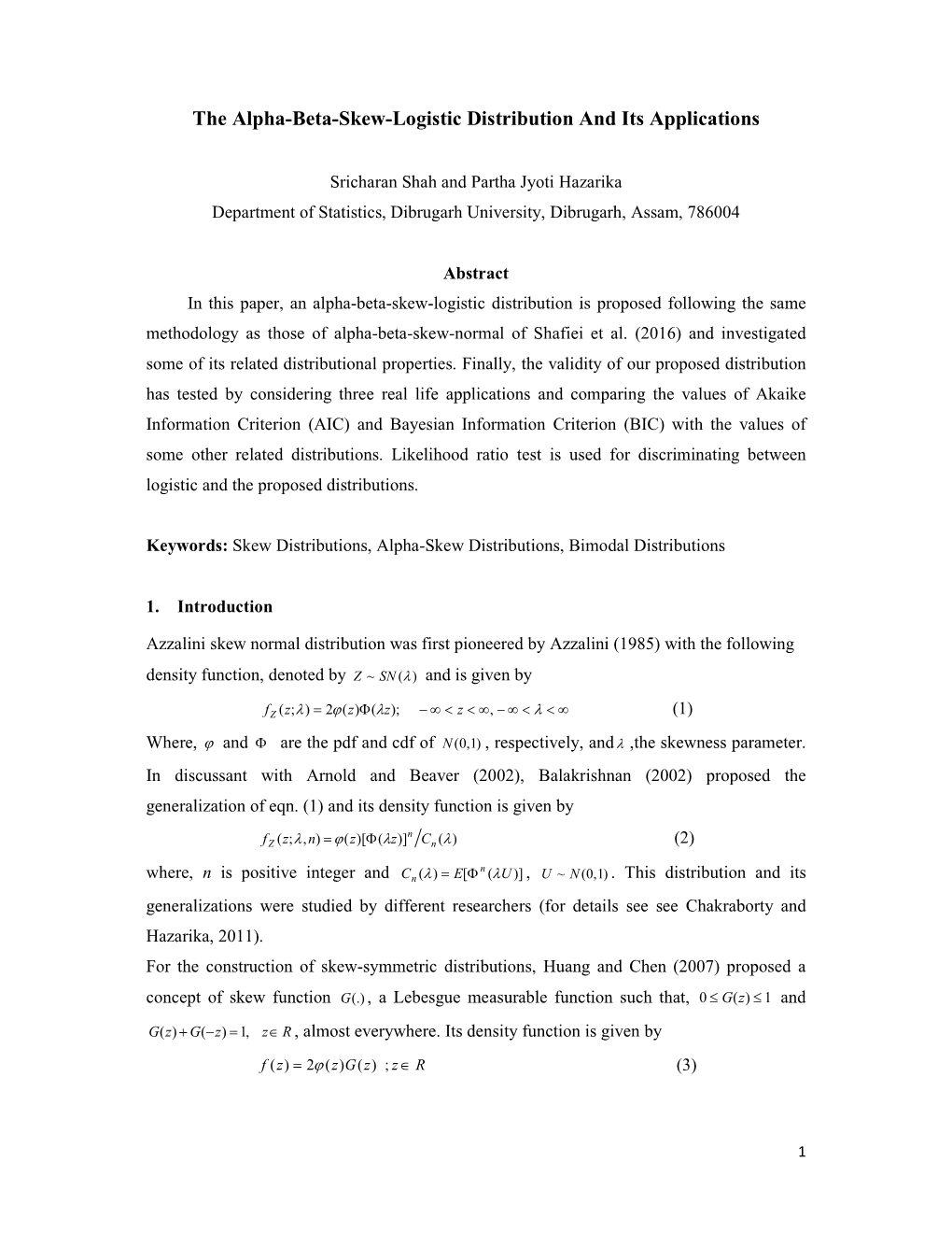 The Alpha-Beta-Skew-Logistic Distribution and Its Applications