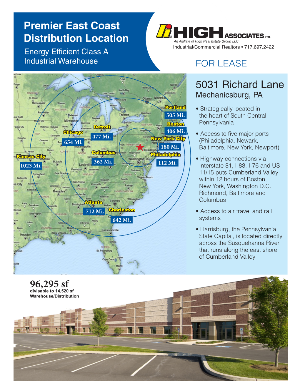 Premier East Coast Distribution Location 96,295 Sf 5031 Richard