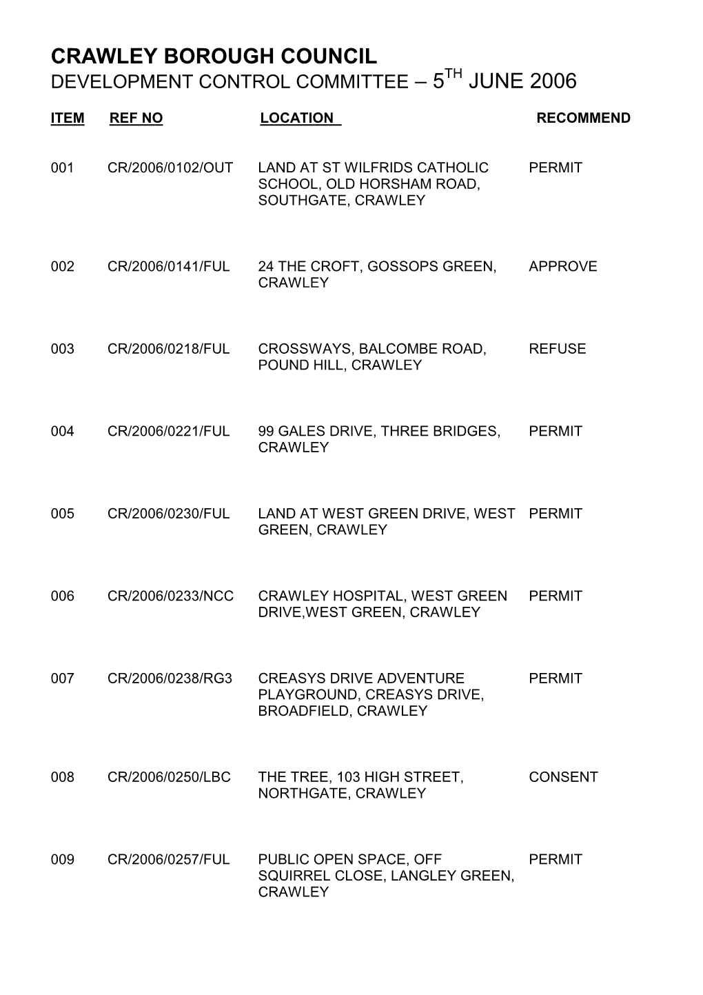 Crawley Borough Council June 2006