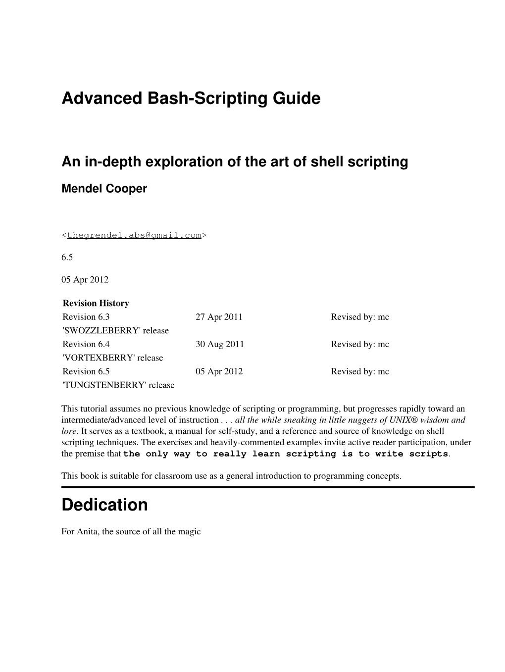 Advanced Bash-Scripting Guide