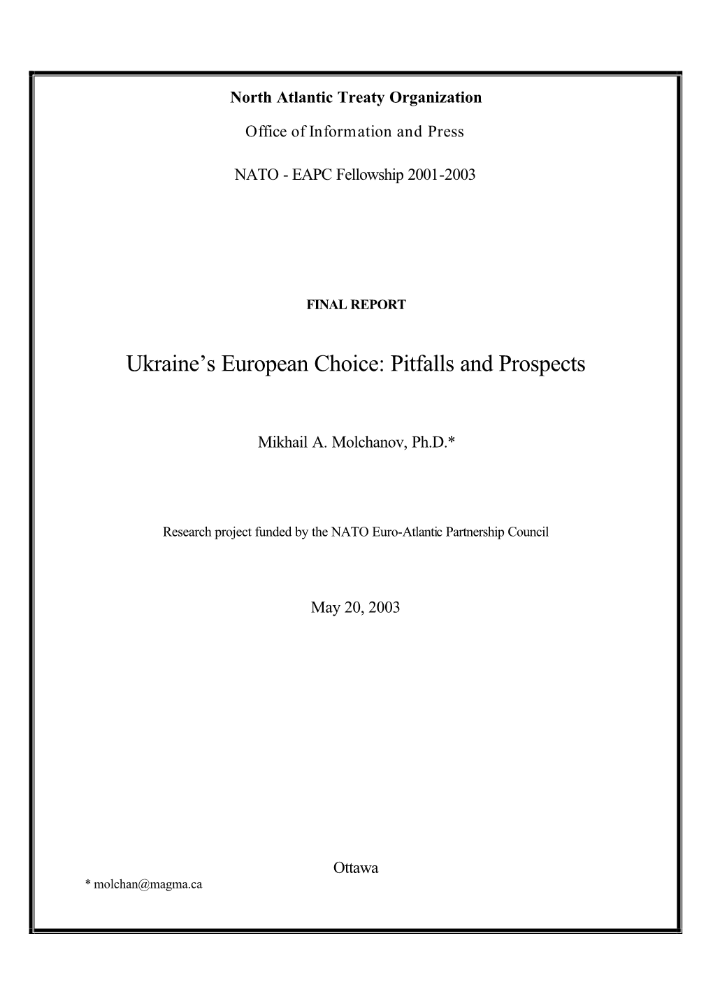 Ukraine's European Choice-Work