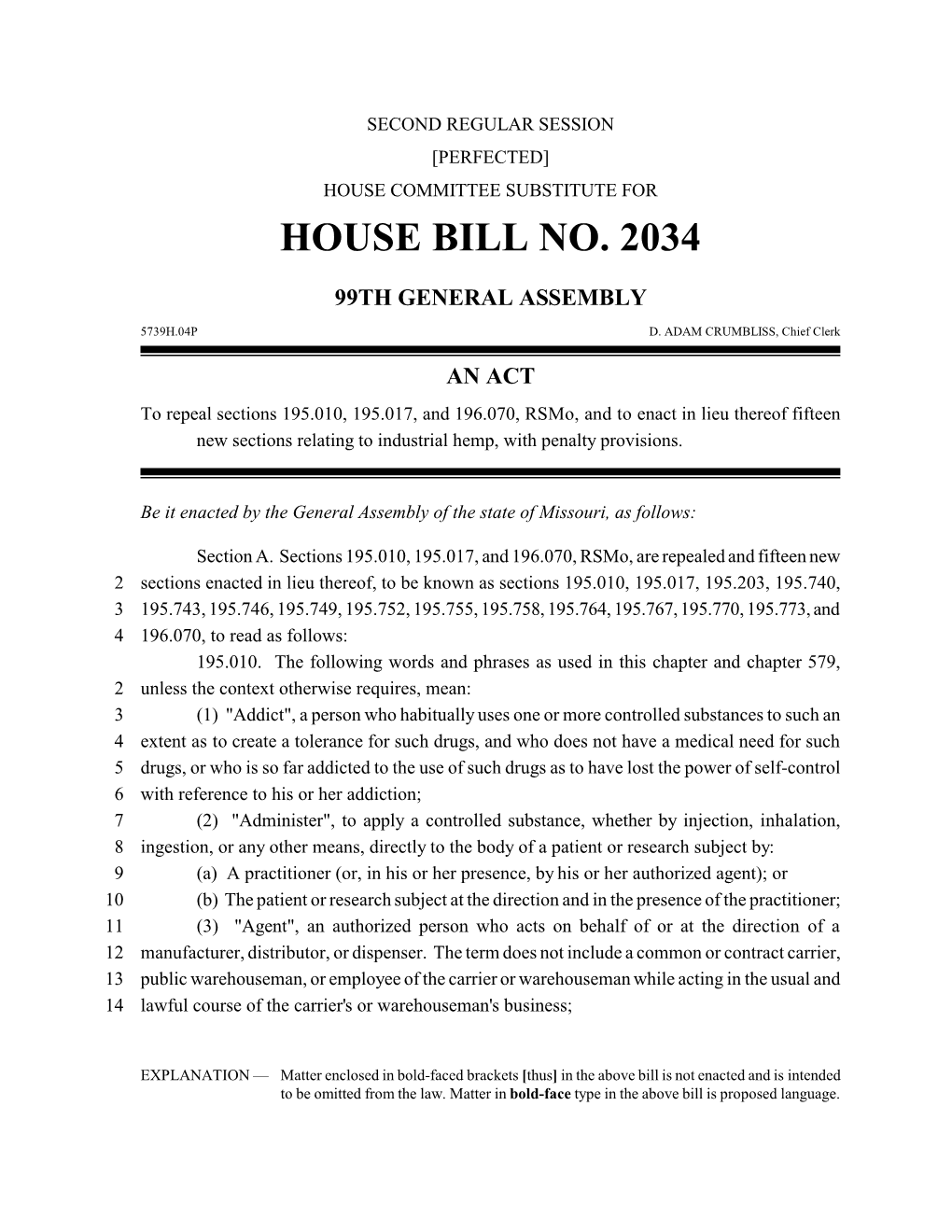 House Bill No. 2034