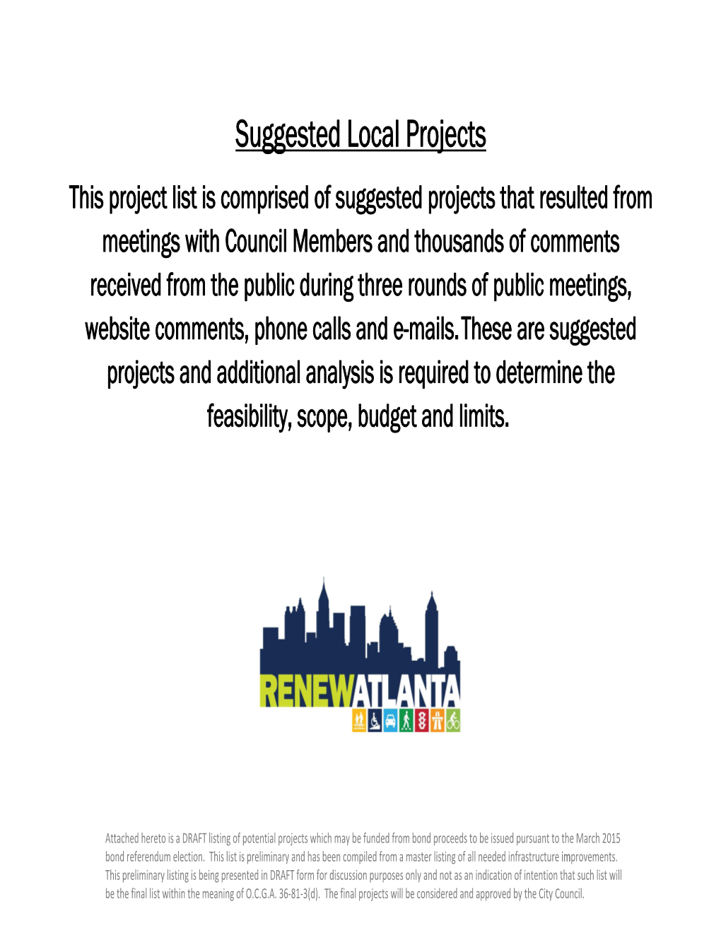 Suggested Local Projects