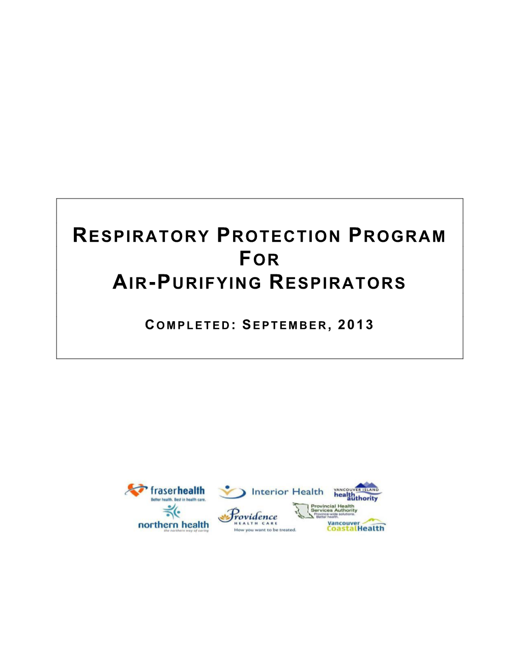 Respiratory Protection Program for Air-Purifying Respirators