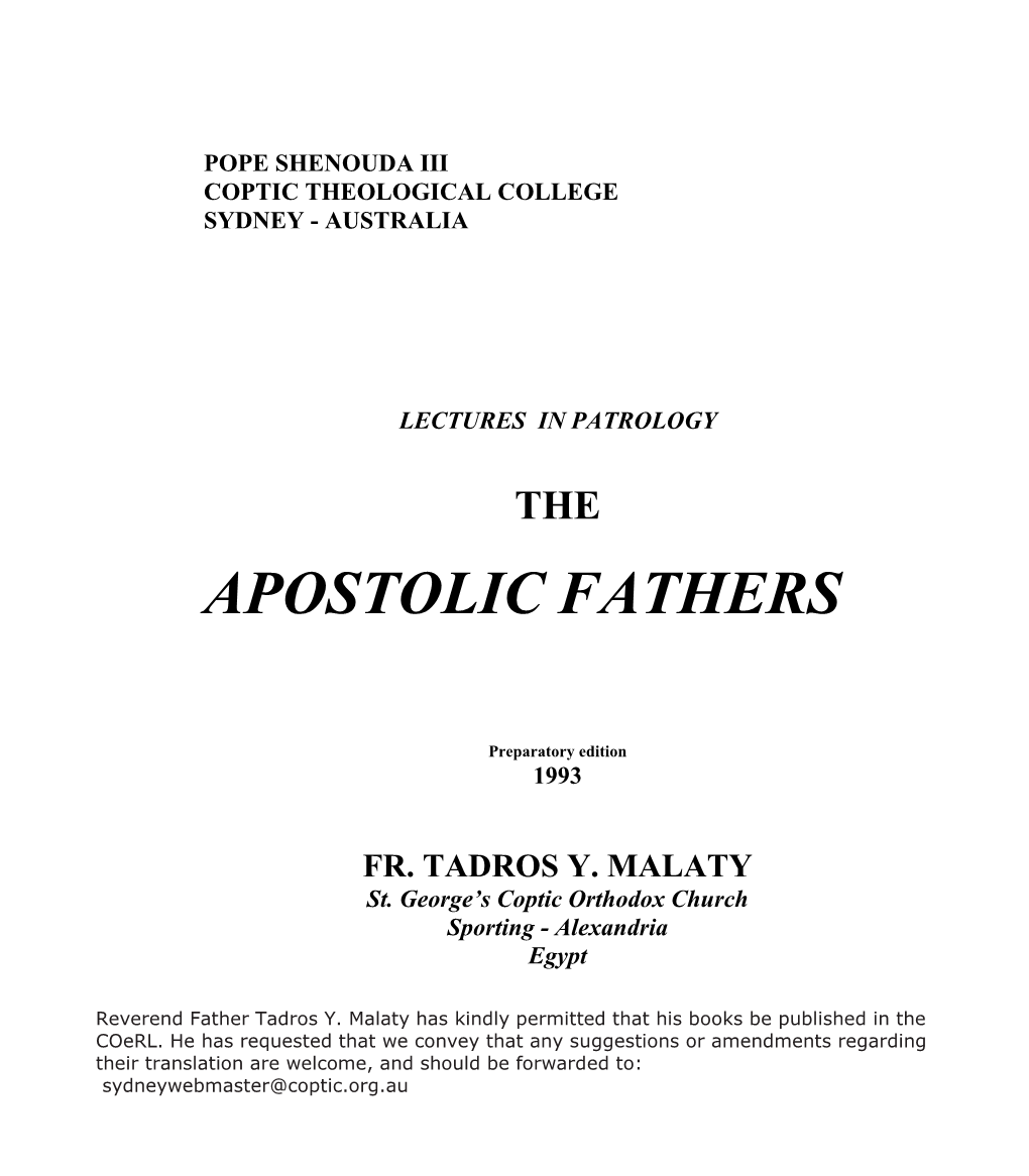 The Apostolic Fathers